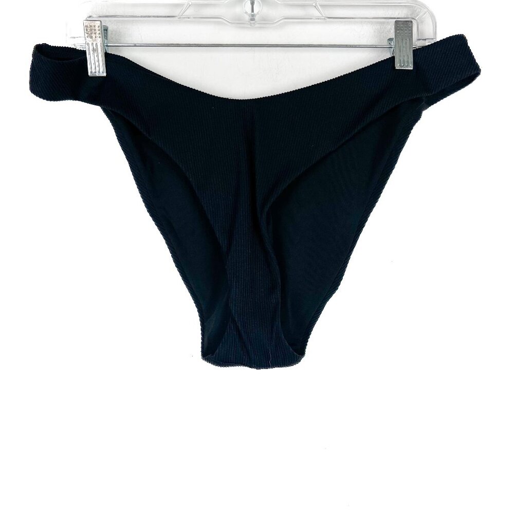 NWT Aerie Cheekiest Ribbed Bikini Bottom Black Size XL NEW